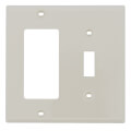 Product Image of 2-Gang Electrical Wall Plate, Nylon, Combo Toggle/Decora (Light Almond)