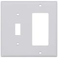 Product Image of 2-Gang Electrical Wall Plate, Nylon, Combo Toggle/Decora (White)