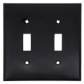 Product Image of 2-Gang Electrical Wall Plate, Nylon, Toggle Switch (Black)