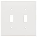 Product Image of 2-Gang Electrical Wall Plate, Nylon, Toggle Switch (White)