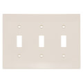Product Image of 3-Gang Electrical Wall Plate, Nylon, Toggle Switch (Light Almond)