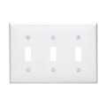 Product Image of 3-Gang Electrical Wall Plate, Nylon, Toggle Switch (White)