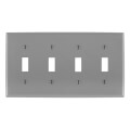 Product Image of 4-Gang Electrical Wall Plate, Nylon, Toggle Switch (Grey)