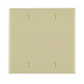 Product Image of 2-Gang No-Device Blank Electrical Wall Plate, Box Mount (Ivory)