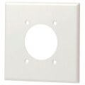 Product Image of 2-Gang 2.15" Dia. Device Receptacle Wall Plate, Flush Mount, Nylon (White)