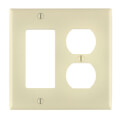 Product Image of 2-Gang Electrical Wall Plate, Nylon, Combo Duplex/Decora (Light Almond)