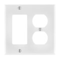 Product Image of 2-Gang Electrical Wall Plate, Nylon, Combo Duplex/Decora (White)