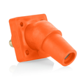 Product Image of 16 Series Female Panel Receptacle, Cam-Type, 45- Degree, Threaded Stud, Taper Nose, Cable Range- #2 to 4/0 AWG, 400A Max (Orange)