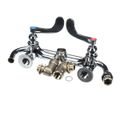 Product Image of Big-flo Mixing Faucet, 8" Wall Mount, 12" Nozzle, 4" Wrist-action Handles, Inlet Elbows, B-0290-04