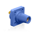 Product Image of 16 Series Female Panel Receptacle, Cam-Type, 90-Degree, Threaded Stud Length, 3/4", Taper Nose, 400A Max, Cable Range, #2 to 4/0 AWG (Blue)