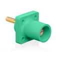 Product Image of 16 Series Male Panel Receptacle, Cam-Type, 90-Degree, Threaded Stud Length, 1.5", Taper Nose, 400A Max, Cable Range, #2 to 4/0 AWG (Green)