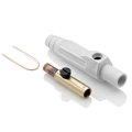 Product Image of 15 Series Cam-Type Female Plug, Contact & Insulator, Detachable, Crimp Tube Termination, #8, #4 AWG, 140A Max, Type 3R When Mated (White)