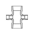 3/4" x 1/2" CPVC Schedule 80 Reducing Cross, Bushed (Socket)