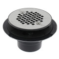 Product Image of PVC Screw On Shower Pan Drain w/ Stainless Steel Strainer & Plastic Rim