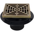 Product Image of PVC Square Shower Pan Drain w/ Cast Nickel-Bronze Ring & Strainer