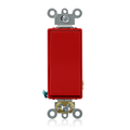 Product Image of 20A, 120/277V Decora Plus Rocker Single-pole AC Quiet Switch, Commercial Spec Grade, Self Grounding, Back & Side Wired, (Red)