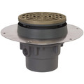 Product Image of 2" x 3" ABS Halo Adjustable Floor Drain w/ Deck Flange, Round Nickel Bronze (Hub)