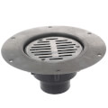 Product Image of 3" x 4" PVC Halo Adjustable Floor Drain w/ Deck Flange, Round SS Strainer (Hub)