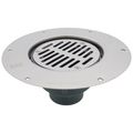 Product Image of 2" x 3" PVC Halo Adjustable Floor Drain w/ Deck Flange, Round SS Strainer (Hub)