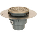 Product Image of 3" ABS Halo Adjustable Floor Drain w/ Deck Flange, Round Nickel Bronze Strainer (No Hub)