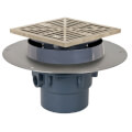 Product Image of 3" PVC FinishLine Adjustable Complete Assembly Floor Drain w/ 5-7/8'' Square Ring and Strainer