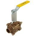 Product Image of 3/4" Solder 3-Piece Ball Valve w/ Stainless Steel Vented Ball & 2-1/4" Stem