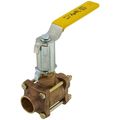 Product Image of 1" Solder 3-Piece Ball Valve w/ Stainless Steel Vented Ball & 2-1/4" Stem