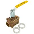 Product Image of 1-1/2" Solder 3-Piece Ball Valve w/ Stainless Steel Vented Ball & 2-1/4" Stem