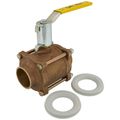 Product Image of 2" Solder 3-Piece Ball Valve w/ Stainless Steel Vented Ball & 2-1/4" Stem