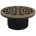 Product Image of 2" x 3" ABS FinishLine Adjustable Sch. 40 Hub Floor Drain, Nickel Bronze Strainer w/ 5-1/2" Top and Coring Plug