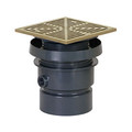 Product Image of 3" x 4" PVC FinishLine Square Adjustable Complete Assembly Floor Drain, Nickel Bronze Strainer w/ 6.5 Top (Hub)