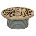 Product Image of Ductile Iron FinishLine Round Adjustable Finish Fixture Floor Drain, Nickel Bronze Strainer w/ 6.5 Top (No-Hub)