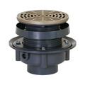 Product Image of 2" PVC FinishLine Round Adjustable Complete Assembly Flashing Floor Drain, Nickel Bronze Strainer w/ 6.5 Top (Hub)