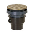 Product Image of 3" x 4" PVC FinishLine Round Adjustable Complete Assembly Floor Drain, Nickel Bronze Strainer w/ 6.5 Top (Hub)