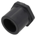 Product Image of 1" x 1/4" PVC Sch. 80 Special Reinforced Flush Style Reducer Bushing (Spigot x SR FIPT) w/ Stainless Steel Collar