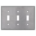 Product Image of 3-Gang Wall Plate, Toggle Switch, Device Mount (430 Stainless Steel)