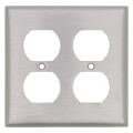 Product Image of 2-Gang Electrical Wall Plate, Non-Magnetic, Duplex (Stainless Steel)