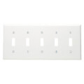 Product Image of 5-Gang Electrical Wall Plate, Non-Magnetic, Toggle Switch (Stainless Steel)