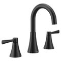 Product Image of Ronan Matte Black 2 Handle High Arc Bathroom Faucet, Widespread, 84023BL