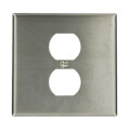 Product Image of 2-Gang Electrical Wall Plate, Duplex Receptacle (Stainless Steel)
