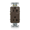 Product Image of Decora Plus Duplex Receptacle, Heavy-Duty Industrial, Split-Circuit 20A 125V NEMA 5-20R (Brown)