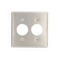 Product Image of 2-Gang Electrical Wall Plate, Single Receptacle Wall Plate, 1.406" Holes (Stainless Steel)