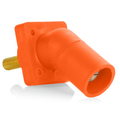Product Image of 16 Series Panel Mount Receptacle, Male, 400A Max, 600V 45 Degree Angle, 1.125"L Threaded Stud Termination, #2-4/0 Cable Range (Orange)