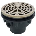 Product Image of 2" x 3" PVC On-Grade Schedule 40 Adjustable Floor Drain w/ Nickel Bronze Strainer (Hub)