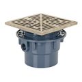 Product Image of 3" x 7" ABS Square On-Grade Schedule 40 Adjustable Floor Drain w/ Stainless Steel Strainer (Hub)