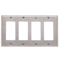 Product Image of 4-Gang Electrical Wall Plate, Decora (302 Stainless Steel)