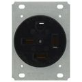 Product Image of Industrial Grade Flush Mounting Straight Blade Power Receptacle, 3P, 50A, NEMA 15-50R - Black (250V)