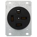 Product Image of Industrial Grade Flush Mounting Straight Blade Power Receptacle, 3P, 60A, NEMA 15-60R - Black (250V)