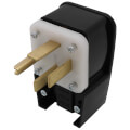 Product Image of Industrial Grade Straight Blade Angle Plug, 3P, 60A, NEMA 15-60P - Black (250V)
