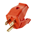 Product Image of 15A, 125V NEMA 5-15p 2-pole, 3-wire Grounding Replacement Plug, Clamptite Hinged Design, Thermoplastic (Orange)